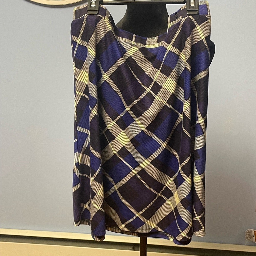 Blue,black and white skirt
